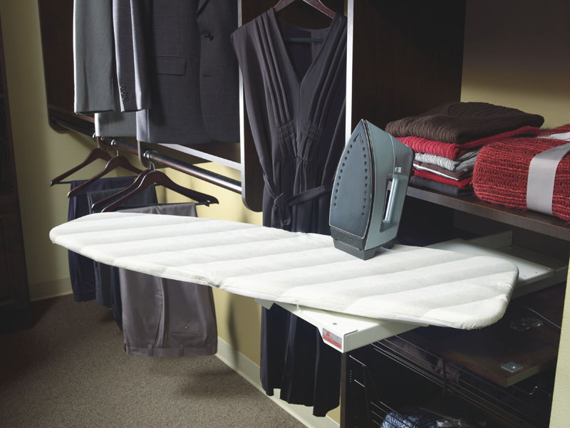 There are several ironing board products for closets